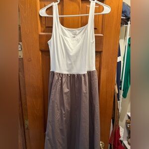 Aritzia Babaton White and Brown Dress